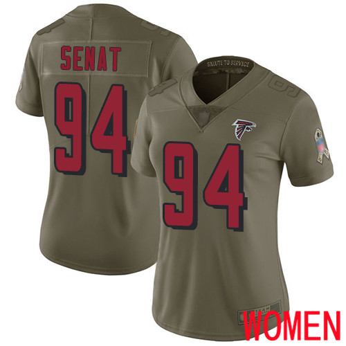 Atlanta Falcons Limited Olive Women Deadrin Senat Jersey NFL Football #94 2017 Salute to Service->youth nfl jersey->Youth Jersey